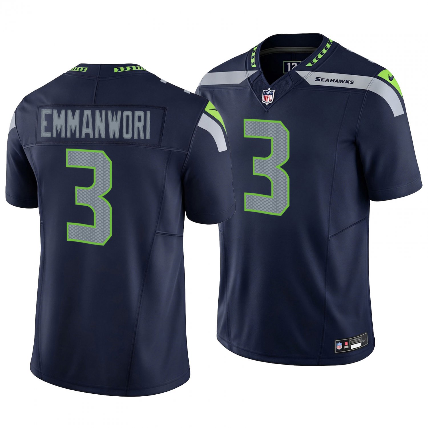 Seattle Seahawks #3 Nick Emmanwori Navy Men's&Youth Jersey