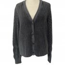 Sundance My Darling Pointelle Knit Cardigan. Size Medium. Gray.