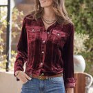 Sundance Wren II Velvet Jacket. Size XS. Burgundy Wine.