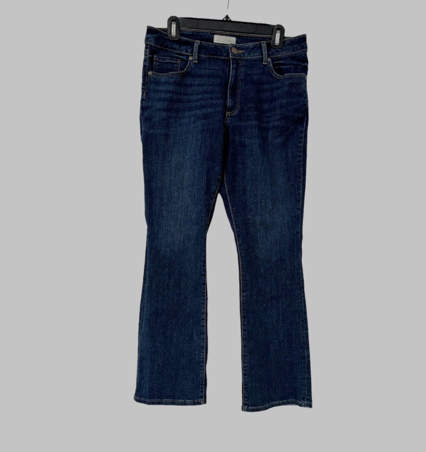 Ann Taylor LOFT Curvy Boot Cut Jeans. Size 31/12P. Dark Blue Wash.