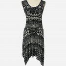 BCBG MAXAZRIA Sleeveless Asymmetrical Dress. Size XS. Black And White.