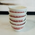 Vintage Five Syracuse China 7-H Strawberry Hill Restaurant Ware Soup Bowls.