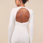 Women's All That You Wish For White Mock Neck Cutout Bodycon Dress