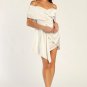 Women's Always Celebrating Ivory Satin Off-the-Shoulder Mini Dress