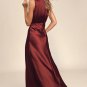 Women's Classic Elegance Wine Satin Maxi Dress
