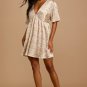 Women's Express Yourself White Floral Print Satin Babydoll Dress
