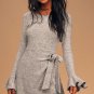 Women's Favorite Tune Heather Grey Faux Wrap Sweater Dress