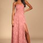 Women's Garden of Romance Rusty Rose Burnout Maxi Dress