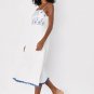 Women's Mallorca Muse White and Blue Embroidered Midi Dress