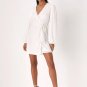 Women's Sparkly Darling White Sequin Long Sleeve Wrap Dress