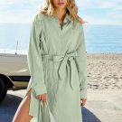 Women's Pistachio Button-Up Shirt Dress