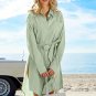 Women's Pistachio Button-Up Shirt Dress