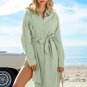 Women's Pistachio Button-Up Shirt Dress