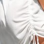Women's White Collared Half Sleeve Cover-Up