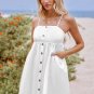 Women's White Button-Front Cami Dress