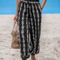 Women's Black & White Arrow Striped Tapered Leg Pants