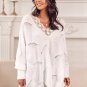 Women's Floral Lace Pointelle Knit Scalloped Sweater