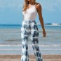 Women's Slate & Snow Tie-Dyed Flare Pants