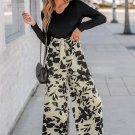 Women's Split Neck Tie Front Jumpsuit
