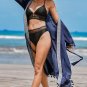 Women's Serene Blue Tassel Trim Kimono