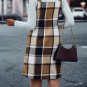 Women's Plaid V-Neck Mini Pinafore Dress