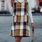Women's Plaid V-Neck Mini Pinafore Dress