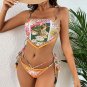 Women's Ornate Boho Lace-Up Bikini Top & Standard Coverage Bottoms Set