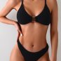 Women's Halter Ring Bikini Top & Overlap Bottoms Set