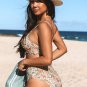 Women's Floral Print Twist Bralette & Spliced High Waist Bikini Set