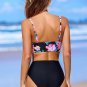 Women's Evening Flowers Wrapped Bikini Top & High-Waisted Bottoms Set