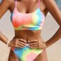 Women's Tie-Dye Wash Textured Scoop Neck Top & High Waist Bikini Set