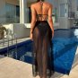 Women's 3-Piece Black Plunging Bikini Top & Standard-Rise Bottoms Set