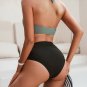 Women's Lace-Up Halter Bralette & Shirred High Waist Bikini Set