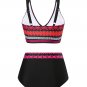 Women's Geo Twist Bikini Top & High-Waisted Bottoms Set