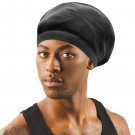 Titan Dreadlock Stocking Cap for Men | Black Silk Durag with Long Tail, Doo Rag Headband |