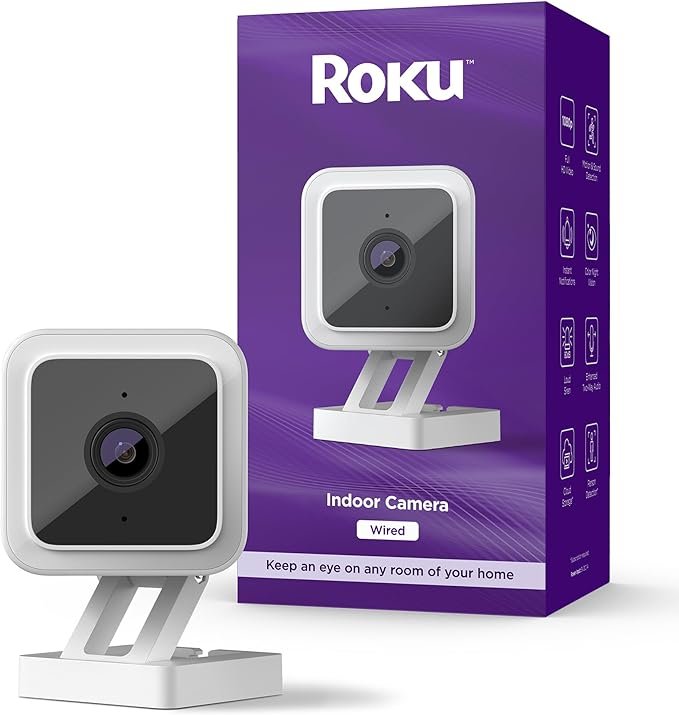 Roku Indoor Camera for Home Security, 1-Pack - Wired Security Camera