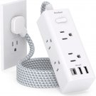 10 Ft Power Strip Surge Protector - One Beat 6 Widely Outlets