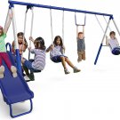 Sportspower Arcadia Swing Set - Outdoor Heavy-Duty Metal Playset for Kids with Slide