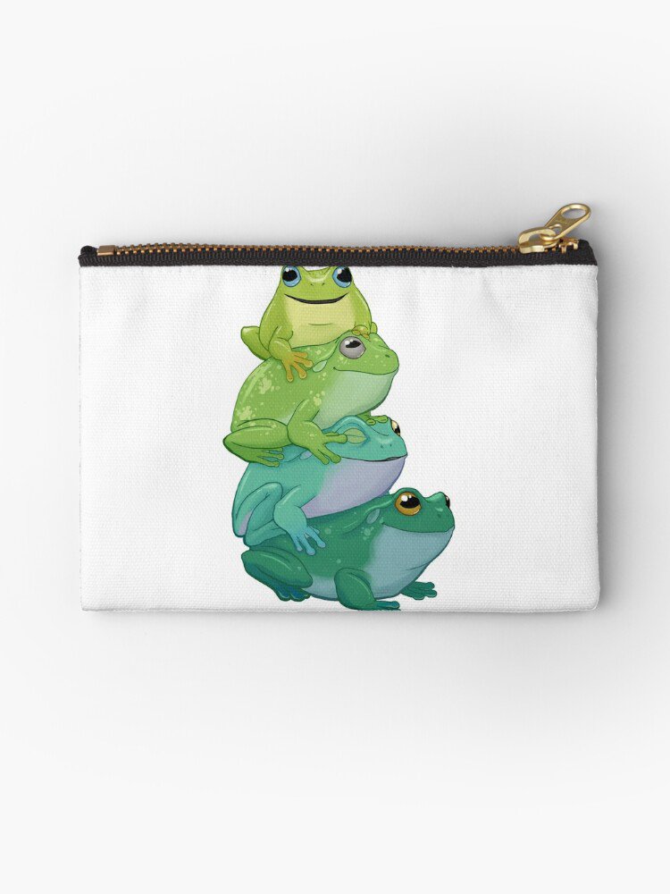 Sticky frog stack Zipper Pouch