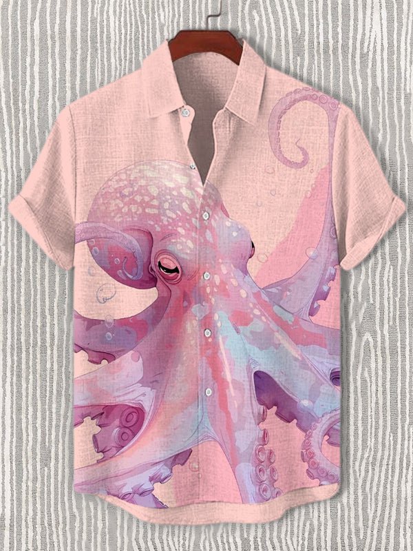Fantasy Octopus Graphic Print Casual Short Sleeve Shirt