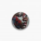 Black African woman painted in oil Pin