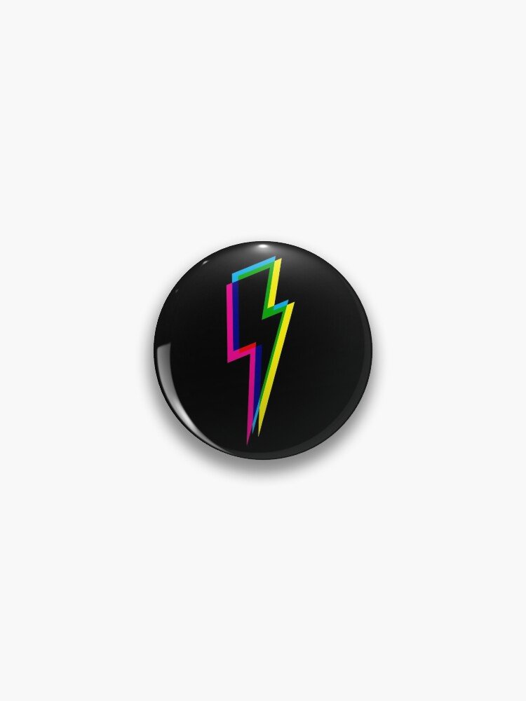 CMYK lightning (black) Pin