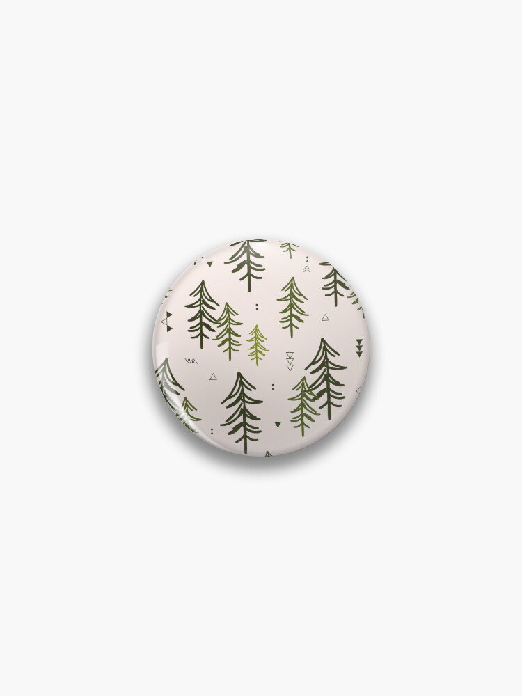 Doodled Fir Trees Pattern Pin