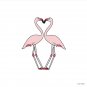 Flamingos on grey Pin