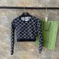 Gucci new high stretch fitness short yoga suit sports set~long sleeves Slim fit, lifted buttock