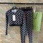 Gucci new high stretch fitness short yoga suit sports set~long sleeves Slim fit, lifted buttock