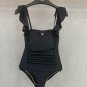 Chanel back color matching one-piece swimsuit black simple and atmospheric swimsuit suitable for