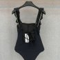 Chanel back color matching one-piece swimsuit black simple and atmospheric swimsuit suitable for