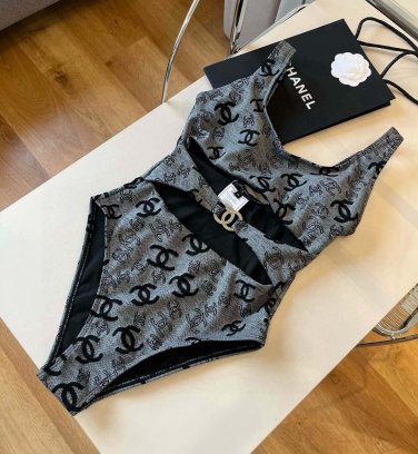 Chanel one-piece swimsuit, latest fabric S M L XL_611