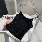 Chanel rhinestone vest with built-in coaster, super explosive when worn alone with a j_669